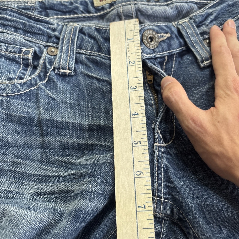 Big Star Remy Low Rise Boot Cut Women's 28XXL Flap Pocket Blue Jeans Y2K 32x38 - Picture 12 of 14